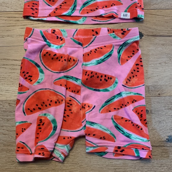 BabyGap short sleeve watermelon PJ set - Picture 2 of 7